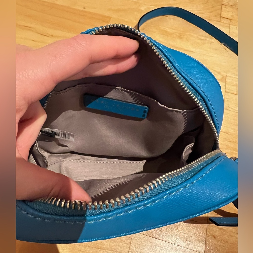 Marc Jacobs Small Playback Saffiano Leather Crossbody Bag Sapphire Blue - Picture 14 of 15